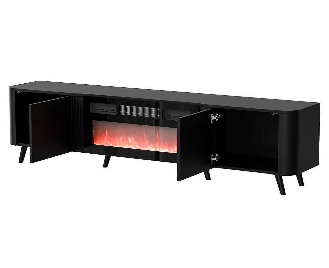 Ντουλάπι Cama Volare RTV 200 X 39 X 49 Μαύρο Ματ + Τζάκι