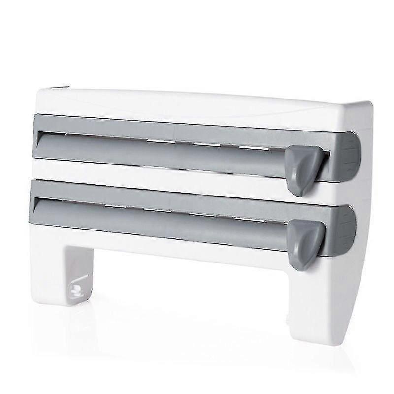 4 In 1 Multi Function With Cutter Racks Wall Mount Paper Towel Holder Plastic Wrap Foil  Racks