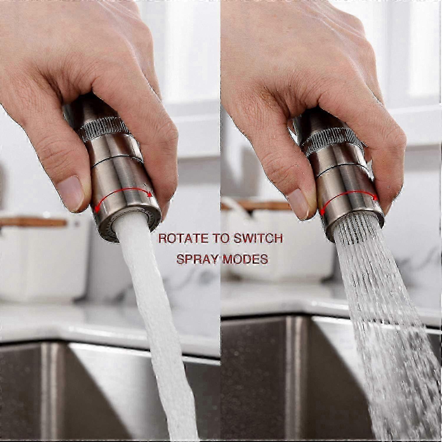 3ウェイキッチンタップ引き出しフィルターシンクミキサータップ飲用清浄器水タップ、真鍮製360度スイベルスパウト付き互換ブランド用