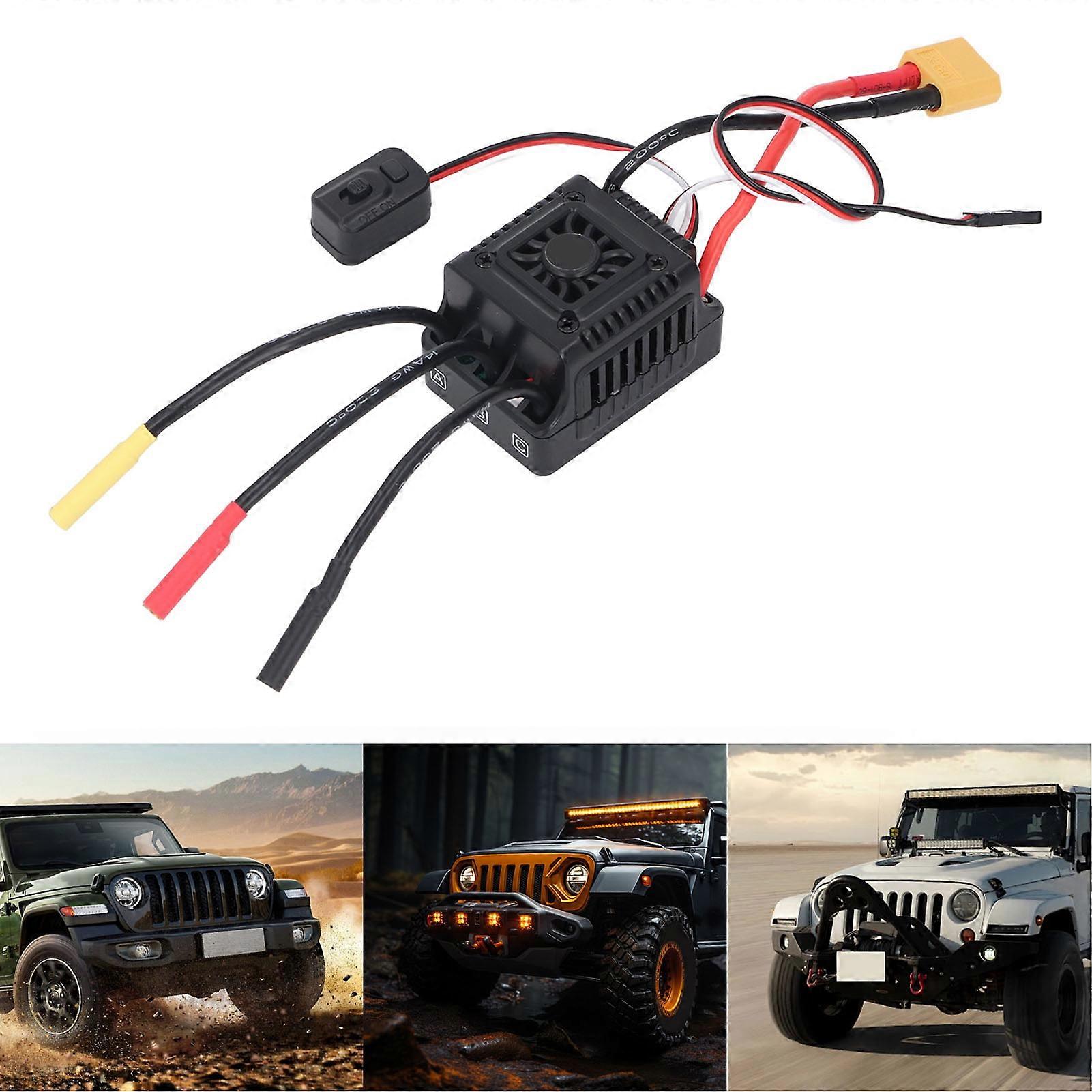 RC Brushless ESC 45A Black Adjustable Braking Force 1/10 RC Car ESC with External Programming Port 
