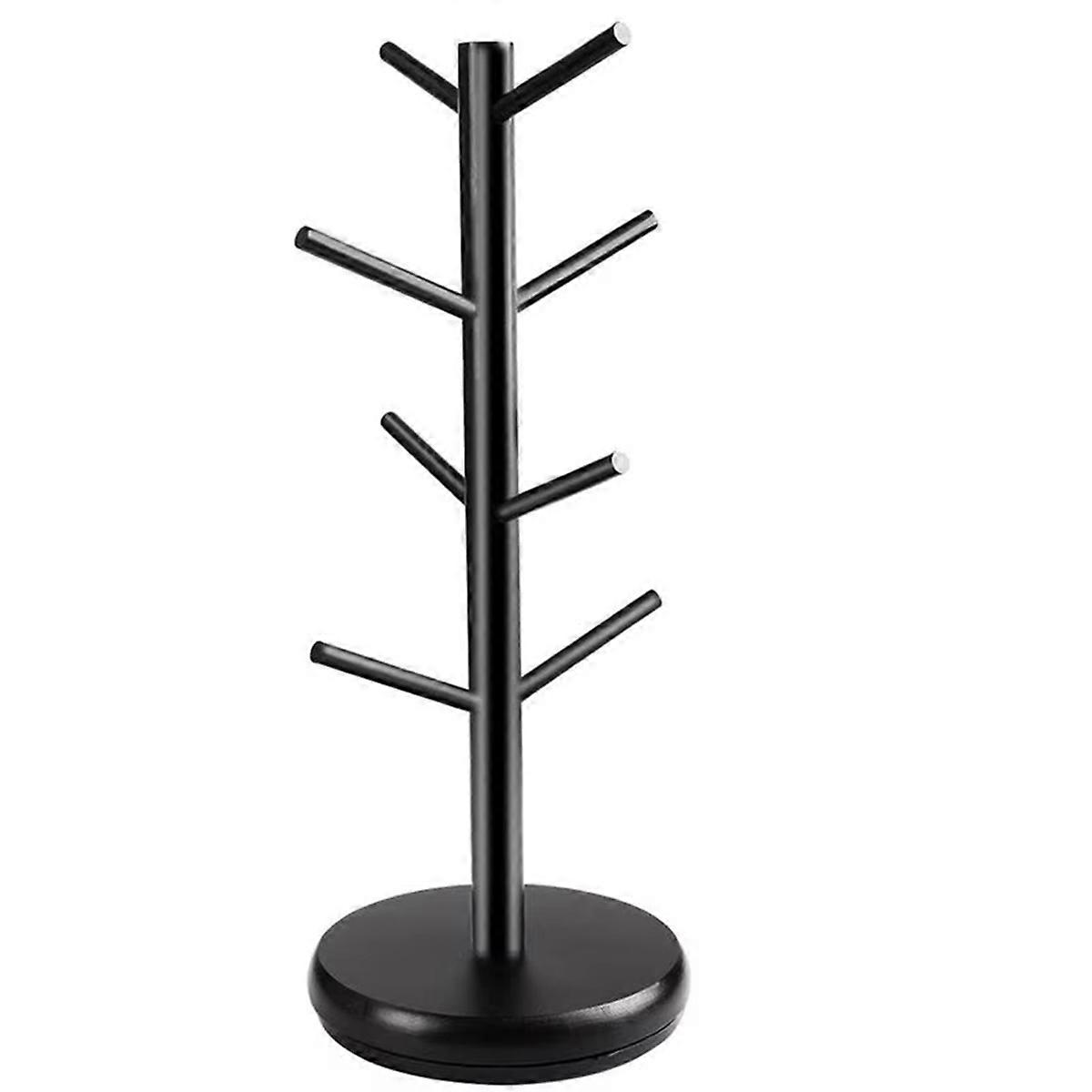 Coffee Mug Tree 360 Rotated Coffee Cup Tree with 8 Hooks Coffee Counter Bar Multifunction Display Rack Thicker Base