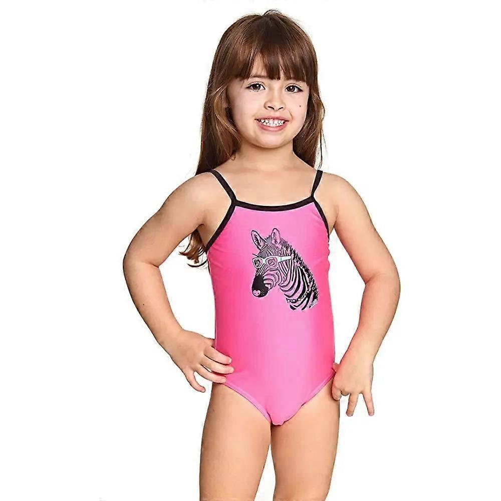 Zoggs Tots 女孩斑马经典泳衣