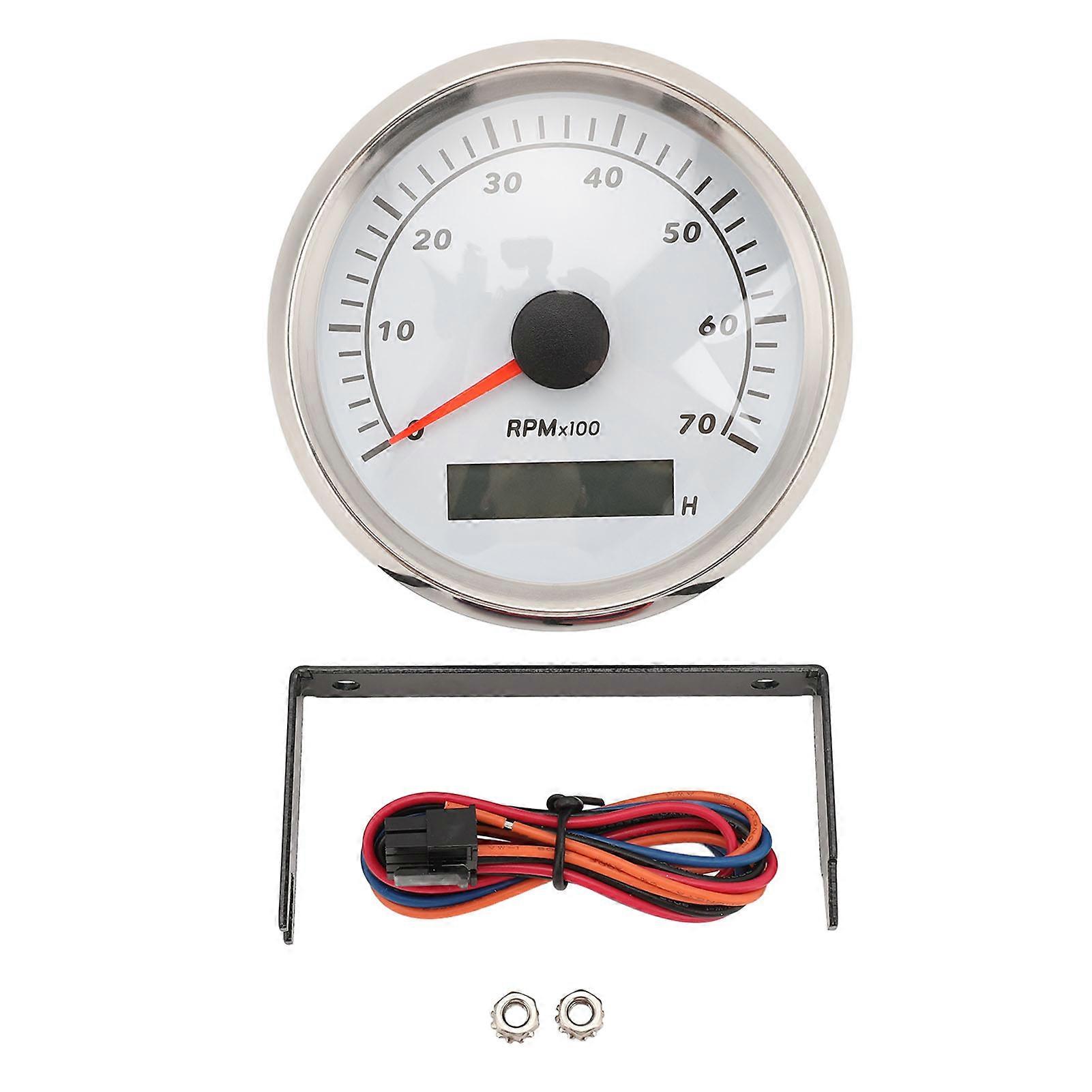 Digital Tachometer Gauge 85mm with Red Pointer for Boat Car Truck RV 7000RPM LCD Display