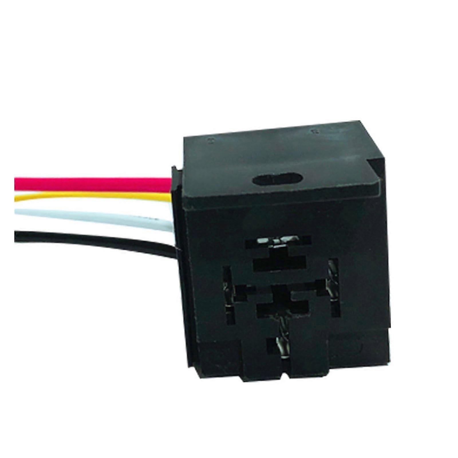 40A Backrest Square Socket FivePin Car Relay Socket With Wiring Harness Buckle Style Compatible Automotive Model