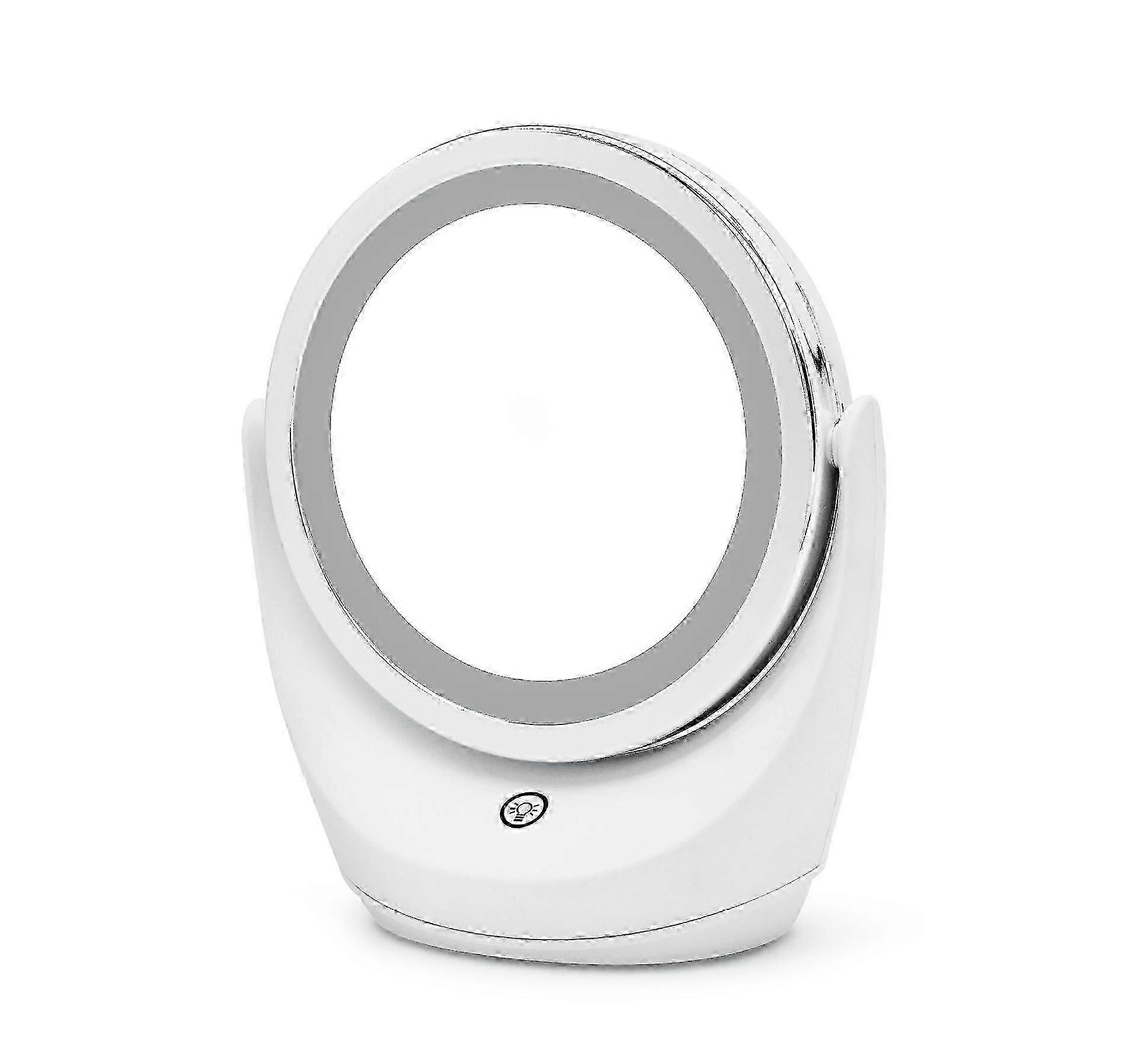 Double sided multi-purpose intelligent 5X mirror rotatable bracket light compensating mirror dimmable rechargeable led light cosmetic mirror