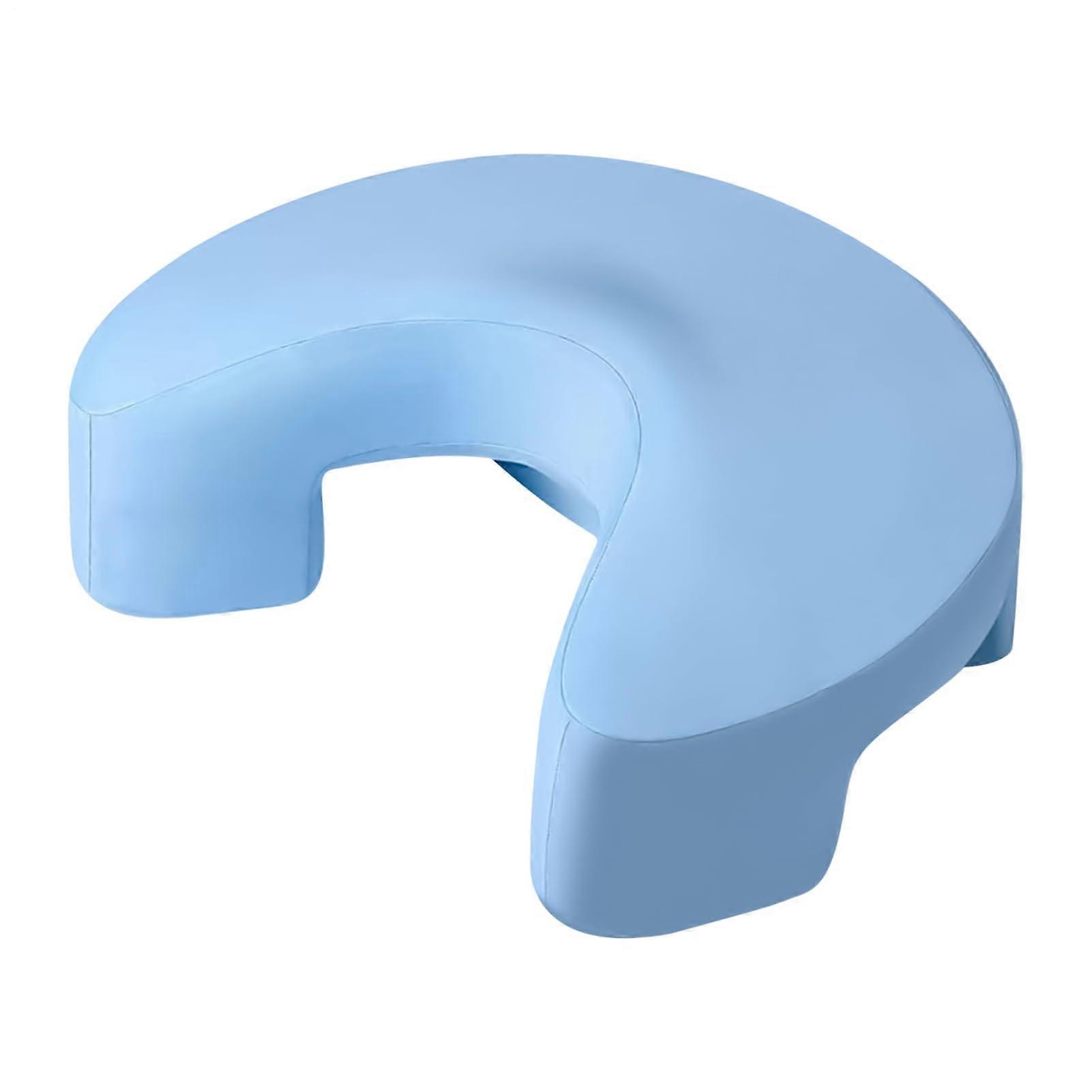 Side Sleeper Pillow For Shoulder And Neck Memory Foam Ergonomic Cervical Support Pillow Sky Blue