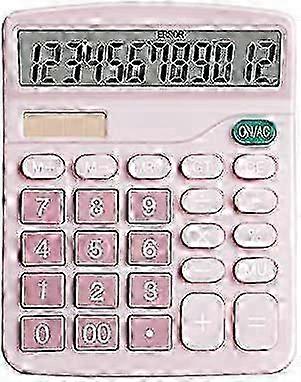 Desktop Solar Calculator -12 Digit Display - Accounting Tool - Pink