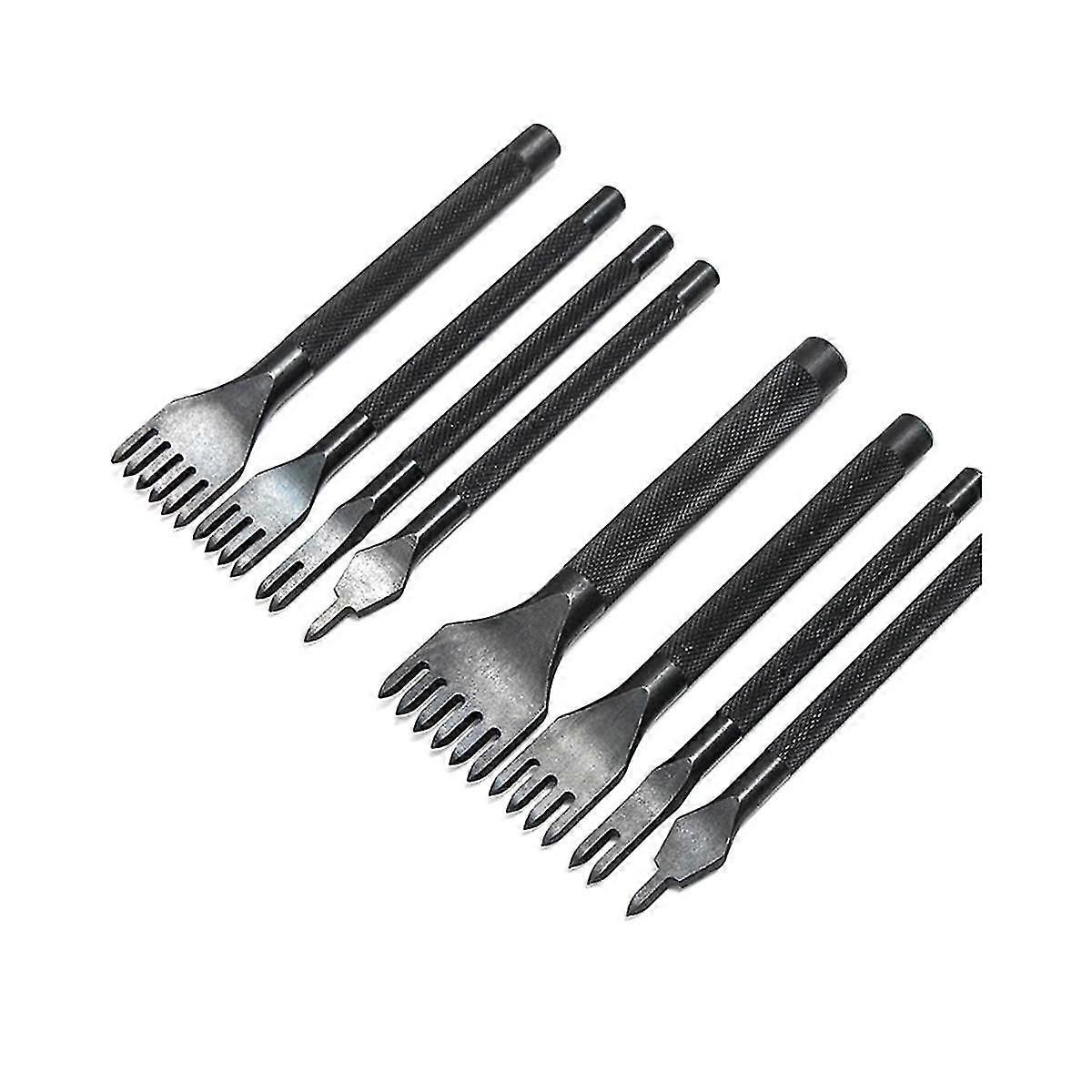 8pcs 3mm 4mm 1/2/4/6 Prongs Inch Chisel Leather Craft Tools Hole Punch Lacing Stitching Perforate L