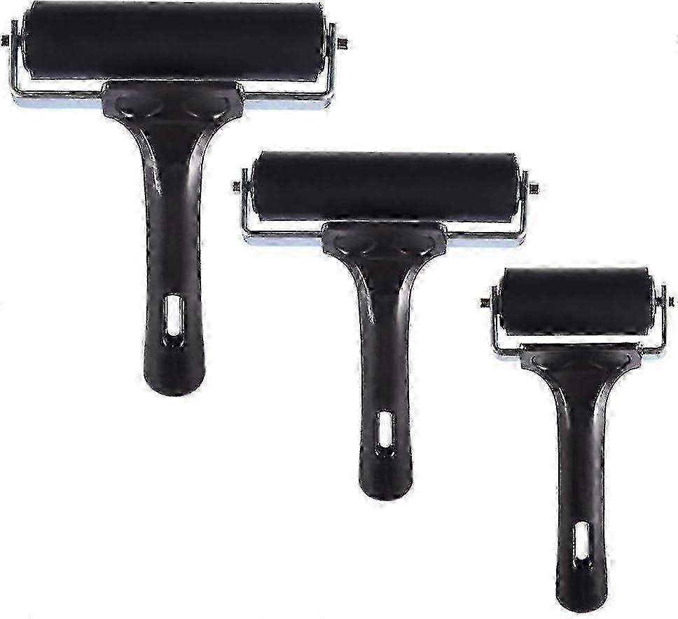 3 balenie mäkké gumené brayer, guma brayer valček štetec aplikátor atramentu umelecké remeslo