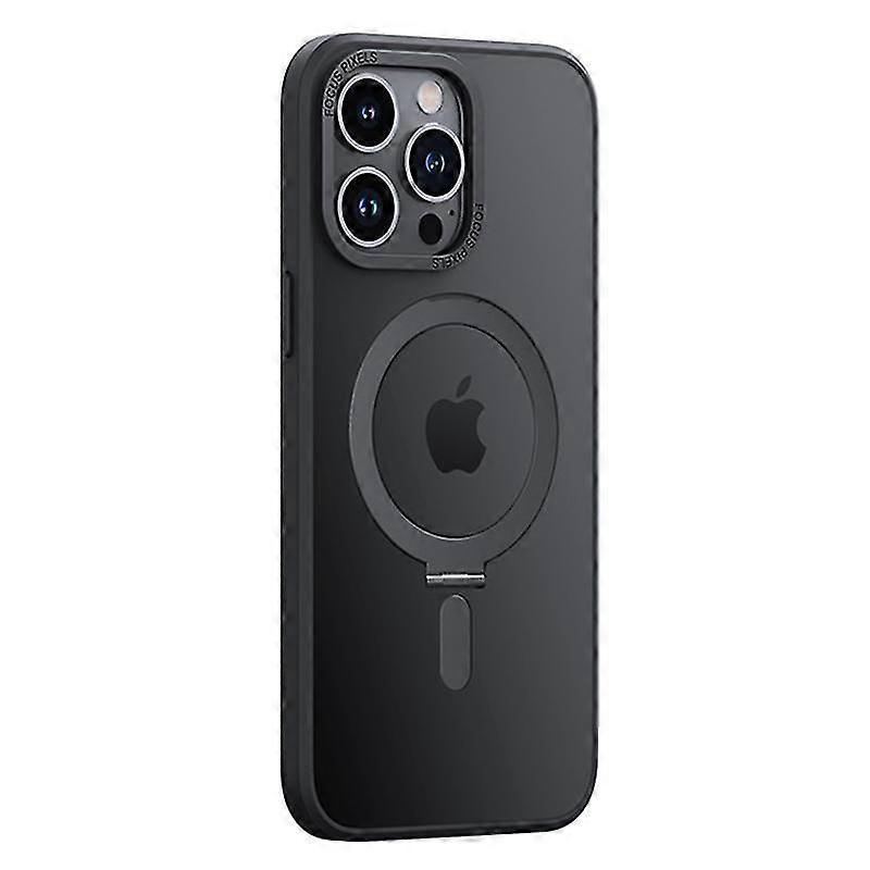 For iPhone 14 Pro Phone Case MagSafe,Electroplating Camera Frame Design PC+TPU Kickstand Cover