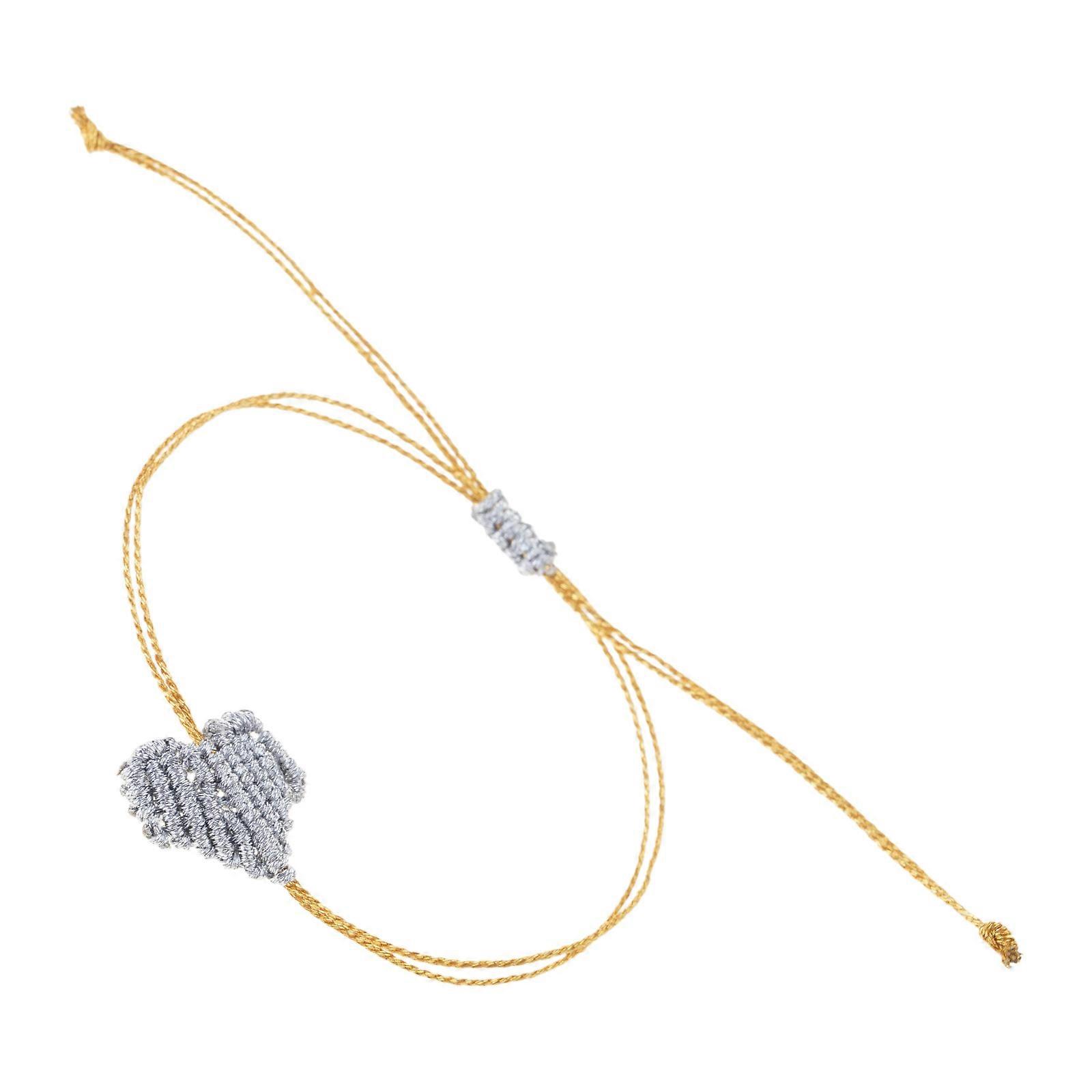 مضفر القنب الحب الأساور الحرفية صنع بوهيمي تصميم القلب مريحة للجنسين زوجين مجوهرات للارتداء اليومي متعدد الألوان