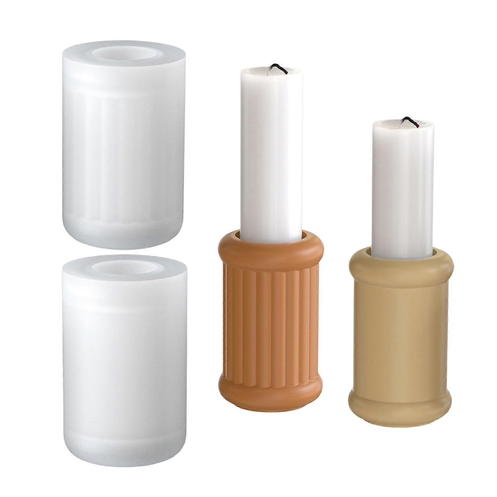 Cylinder Shape Silicone Mould Set for Creating Unique Resin Candle Bases and Decorative Pieces Multicolor
