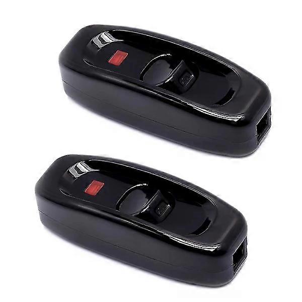 2pcs black lamp switch inline switch 250v 10a intermediate switch with LED indicator inline cord switch yc