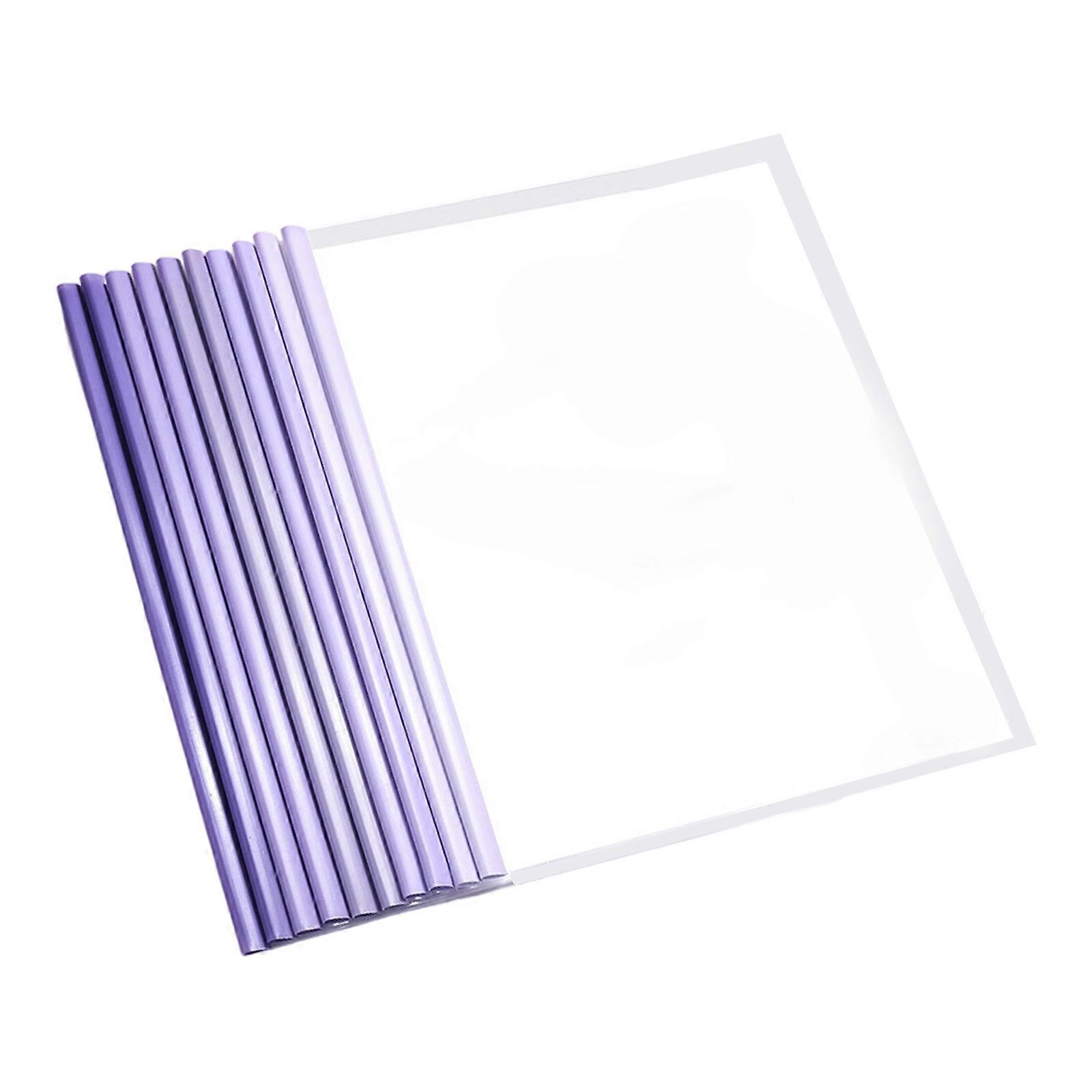 10pcs Thickened Plastic Document Organizers With Slide Lock Clips for Office School Paper Storage Need A4 File Folders  Purple