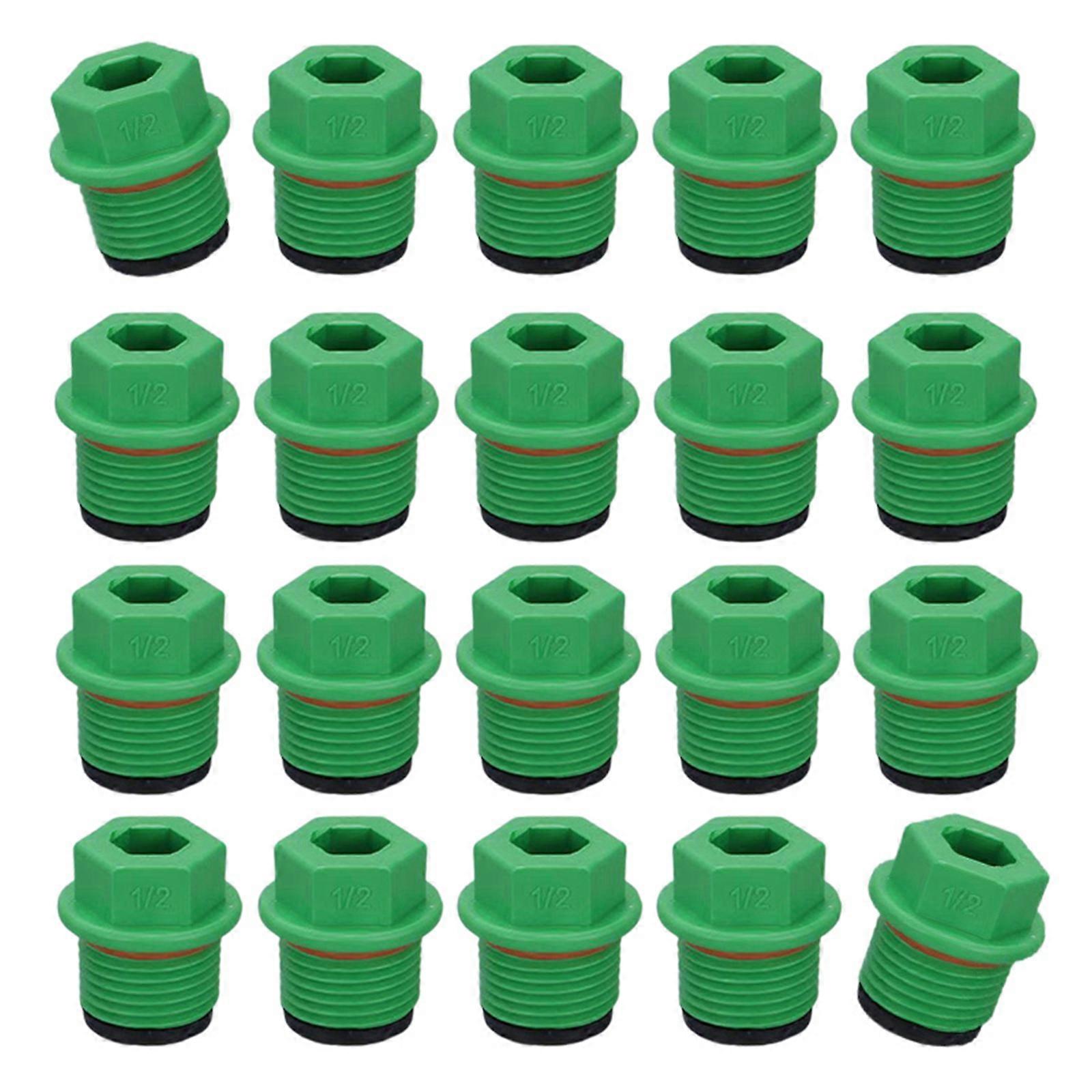 20 Pieces Plastic Threaded Stoppers Corrosion Resistant   Material Secure Seal Pipe Affiliations Multicolor