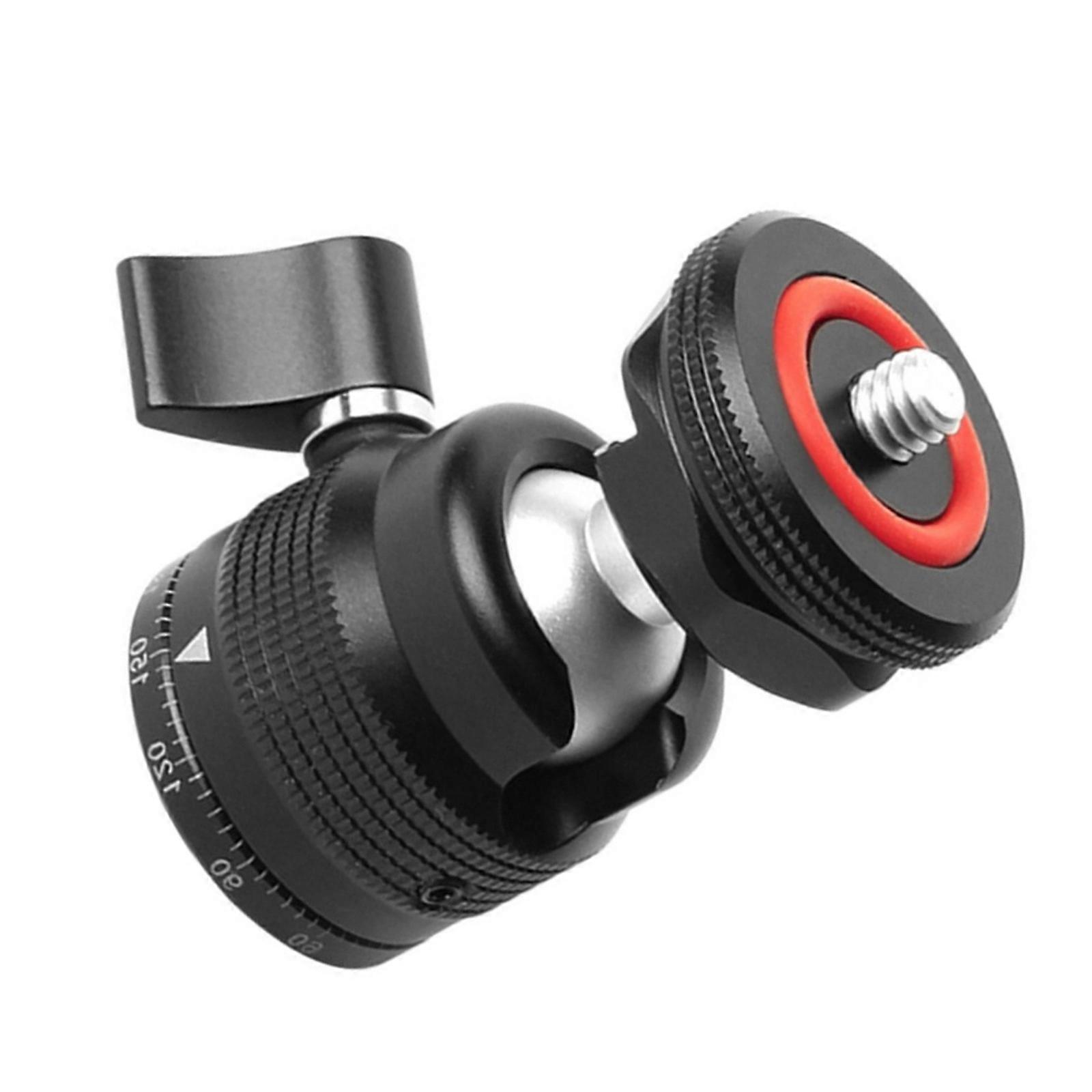 Tripod Ballhead PTZ Camera Bracket Build-in Rubber Circlet with 1/4inch Screw Thread Mount for Camera Tripods Black Multicolor