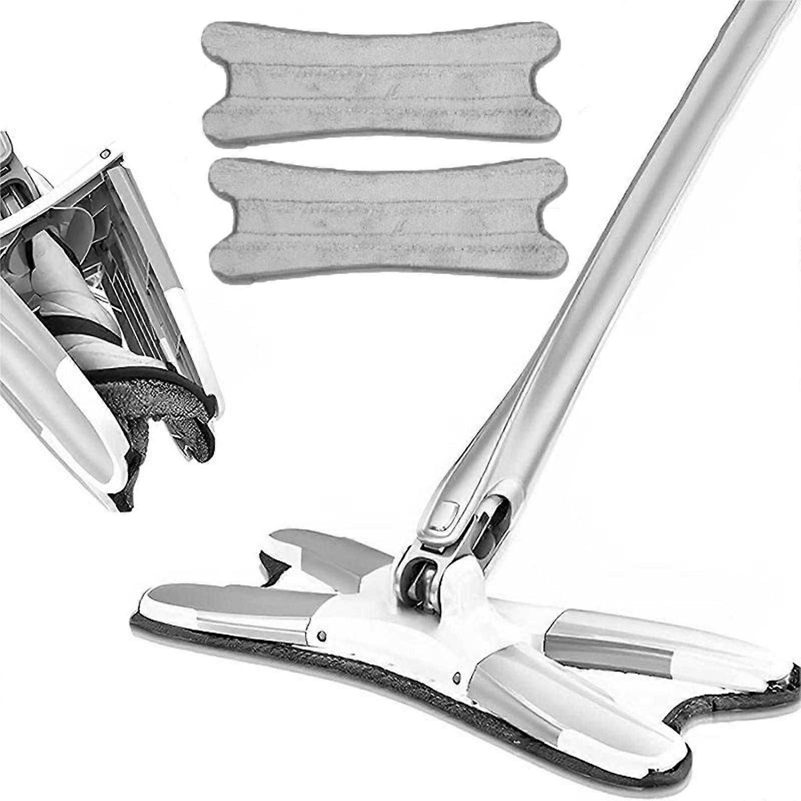 Squeeze Mop 360 Degree Flat Mop With Reusable Microfiber Pad, Hands Housed Replacement Floor Cleaning Tool 