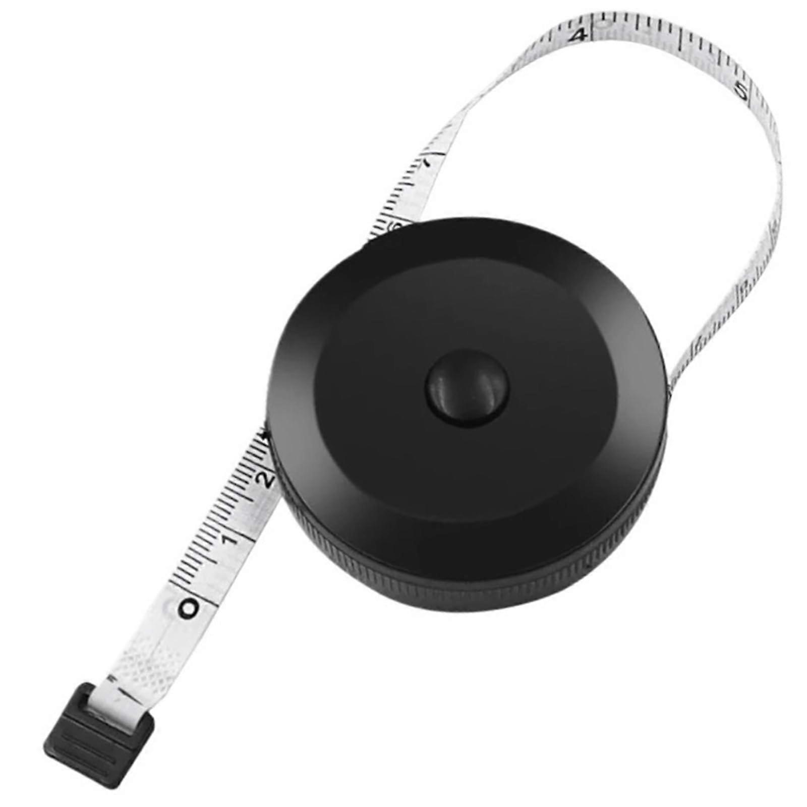 Black Double Sided Retractable Measuring Tape 1.5m 60inch ABS Flexible Sewing Tool