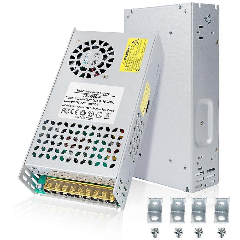  Version DC 12V 50A 600W Power Supply, 110V AC to 12V DC Converter Transformer Adapter SMPS Switc