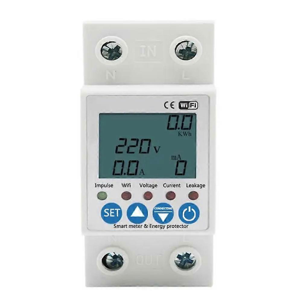 Graffiti Metering Circuit Breaker 63A Wifi Smartphone Control Switch Leakage Wireless Remote Control Remote Meter