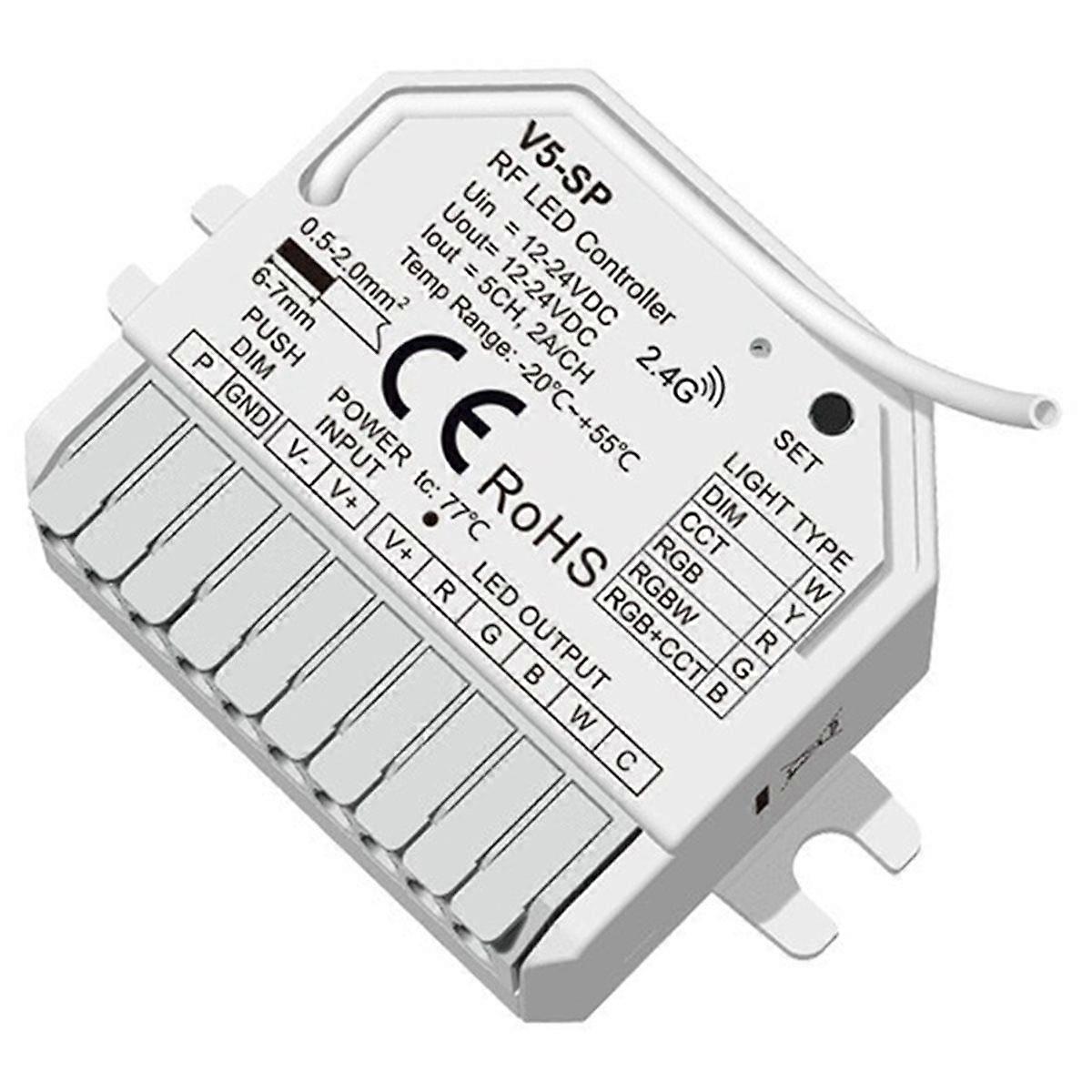 Tuya WIFI LED Controller Moudle DC12V-24V 5CHx2A 5050 COB 2835 5in1 LED Strip Dimmer Touch Switch Tu