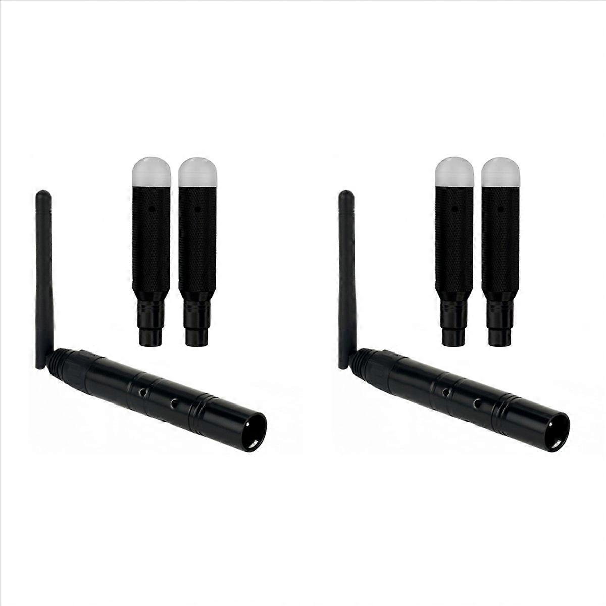 4x Wireless 2 Female Receivers and 1 Male Transmitter Control 2.4G for DJ Short Version EU Plug