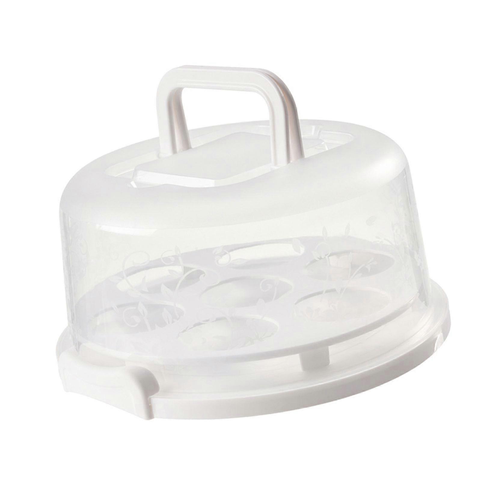Effective Cake Transport Container Elegant Cake Saver Practical Cake Storage Box for Easy Viewing and Freshness  White