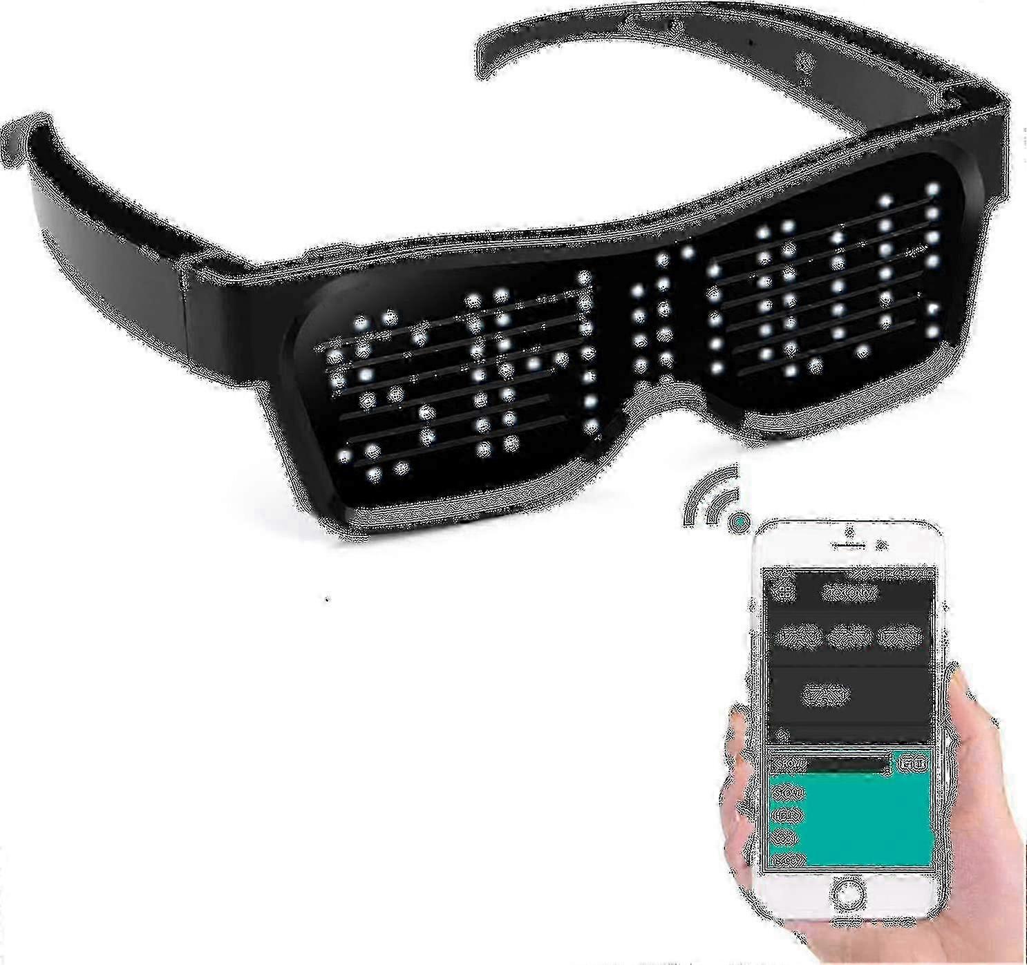 Led Glasses Bluetooth App Connected Led Display Smart Glasses Diy Funky Eyeglasses