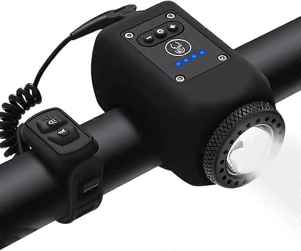 Electric Bike Horn Bike Light 2 in 1; 110 dB Bicycle Horn 5 Sound Modes with Rechargeable Battery