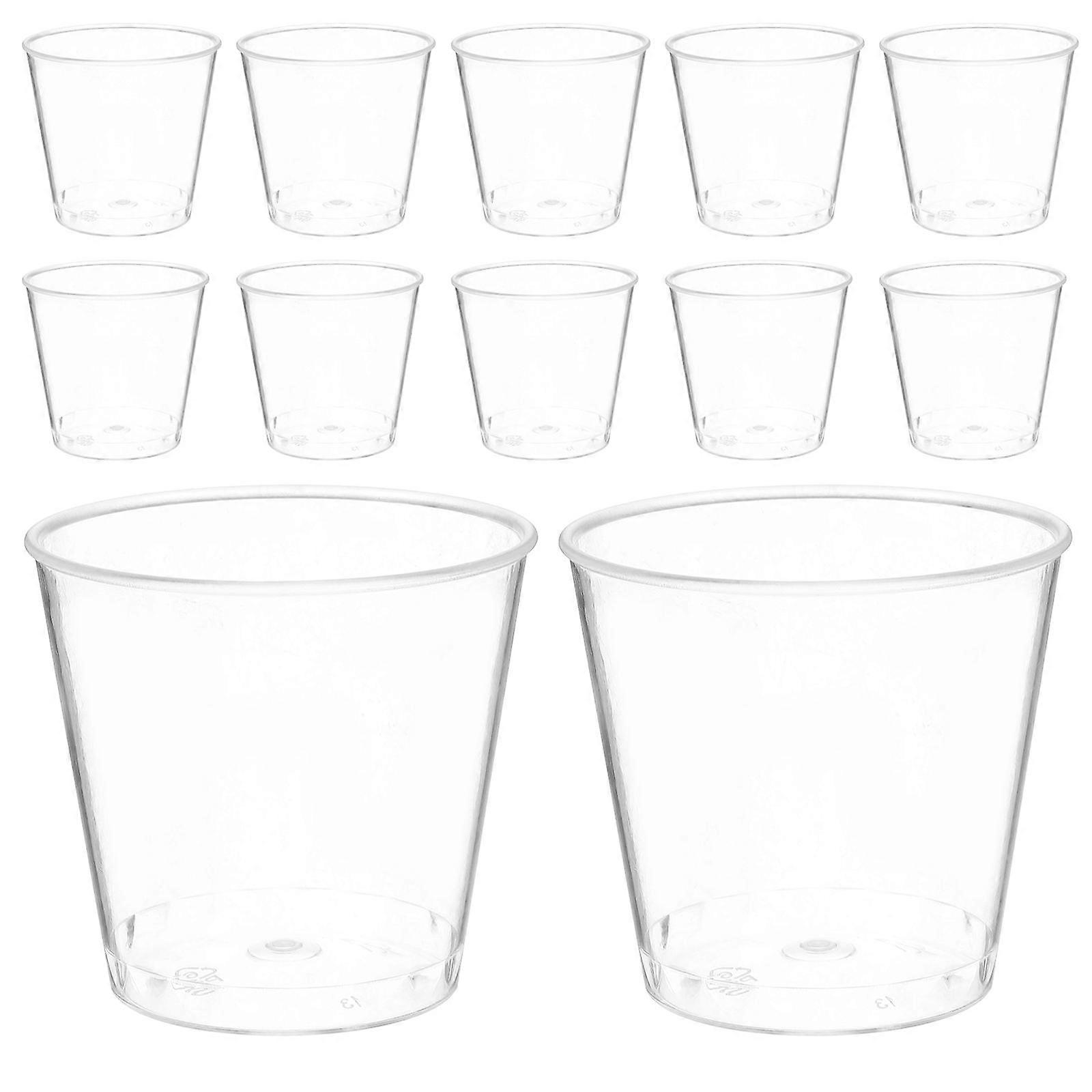 Tasting 50Pcs Transparent Plastic Sample Cups for Sampling Juice and Tea