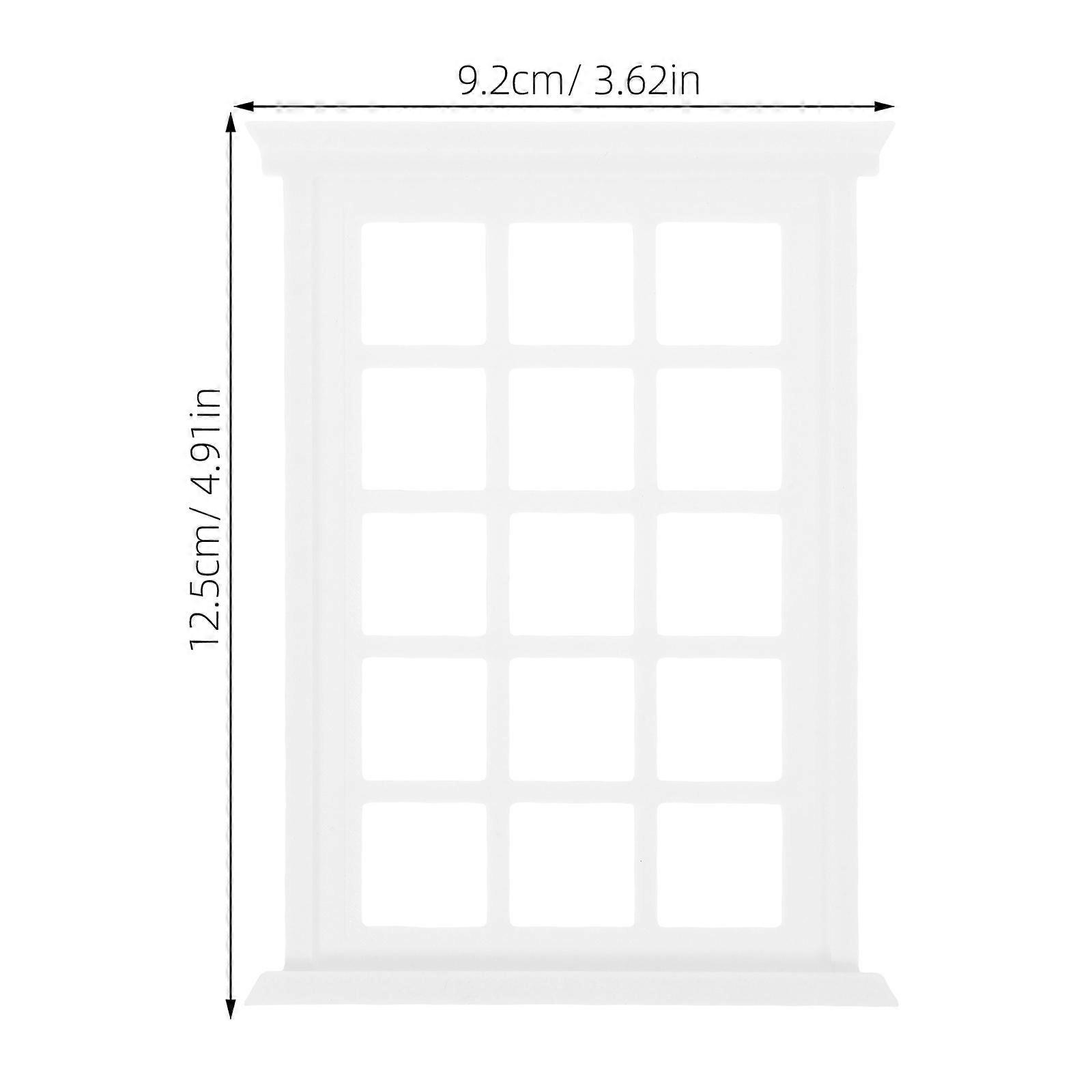 Mini House Furniture Tiny Window Frames for Decoration White Pla 2Pcs Set