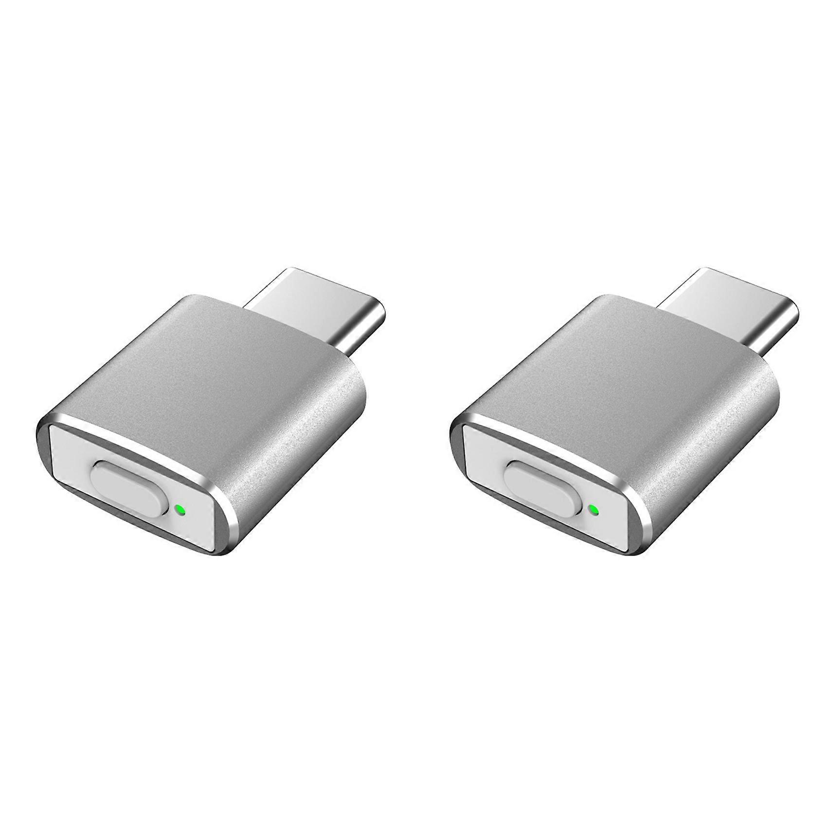 2X Type C Mouse Mover Jiggler Undetectable Automatic Mouse Mover 3 Jiggle Modes Driver-Free Keep Device