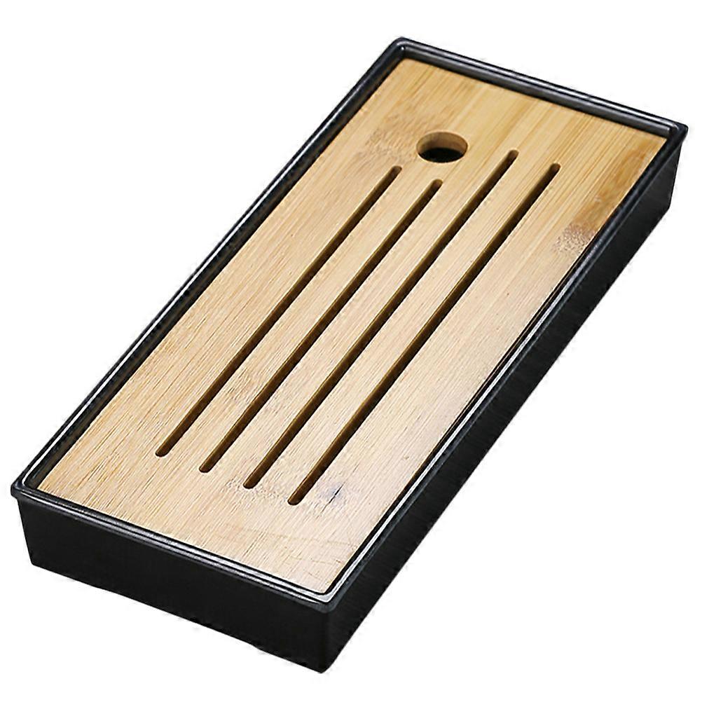 Black Synthetic Material Tea Tray for Home Use with Beautiful Appearance and Craftsmanship 7.87 Inches