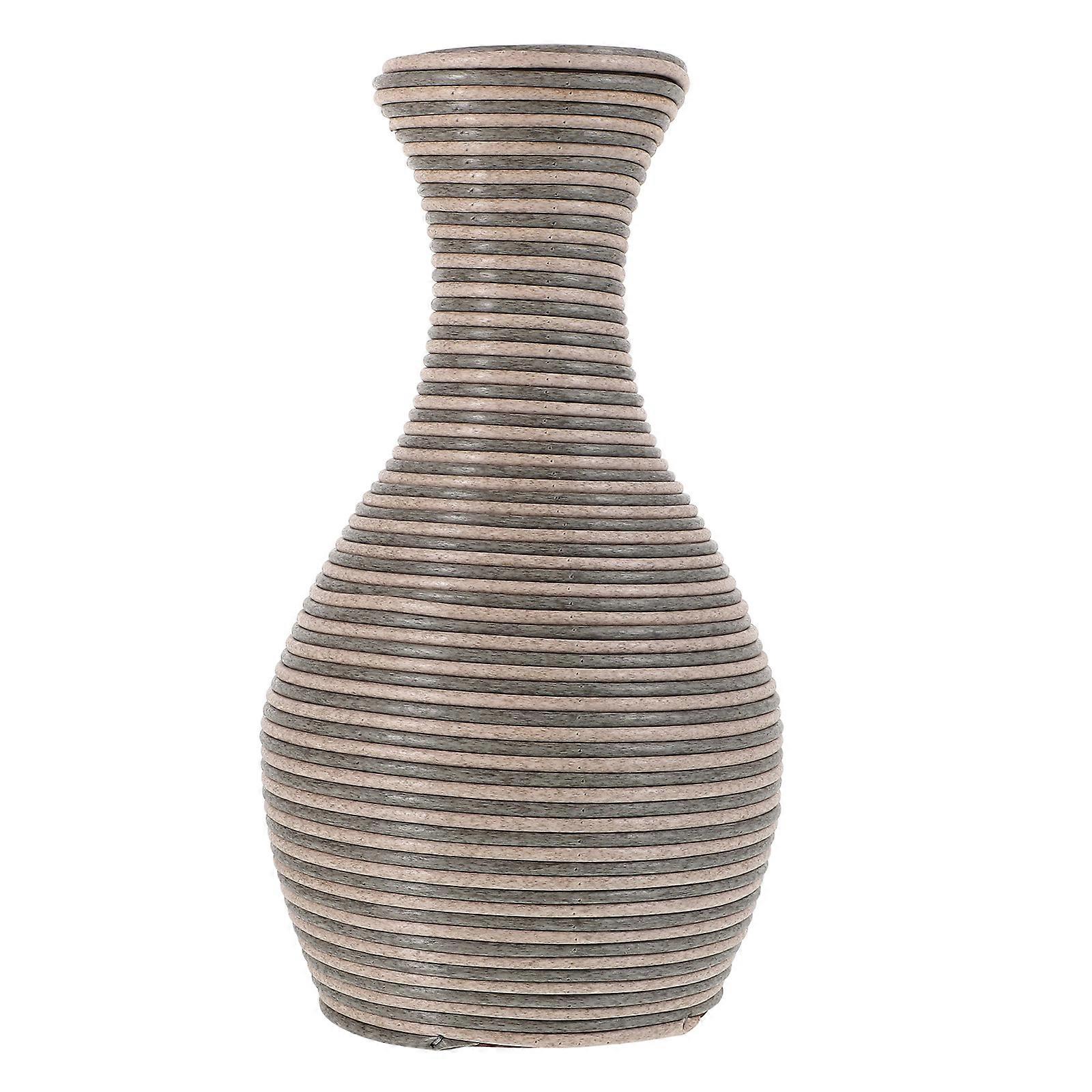 Woven Plastic Vase for Storage Creative Rustic Flower Holder Multi Color