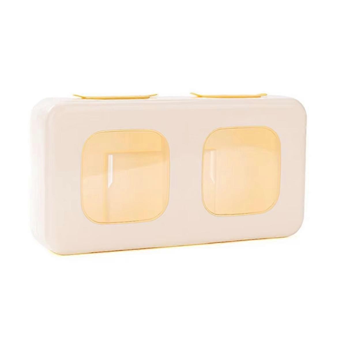 Wall-Mounted Plastic Wrap Storage Box with Soft Rubber Top,  parent Grid Design for Easy Visibility and Access A