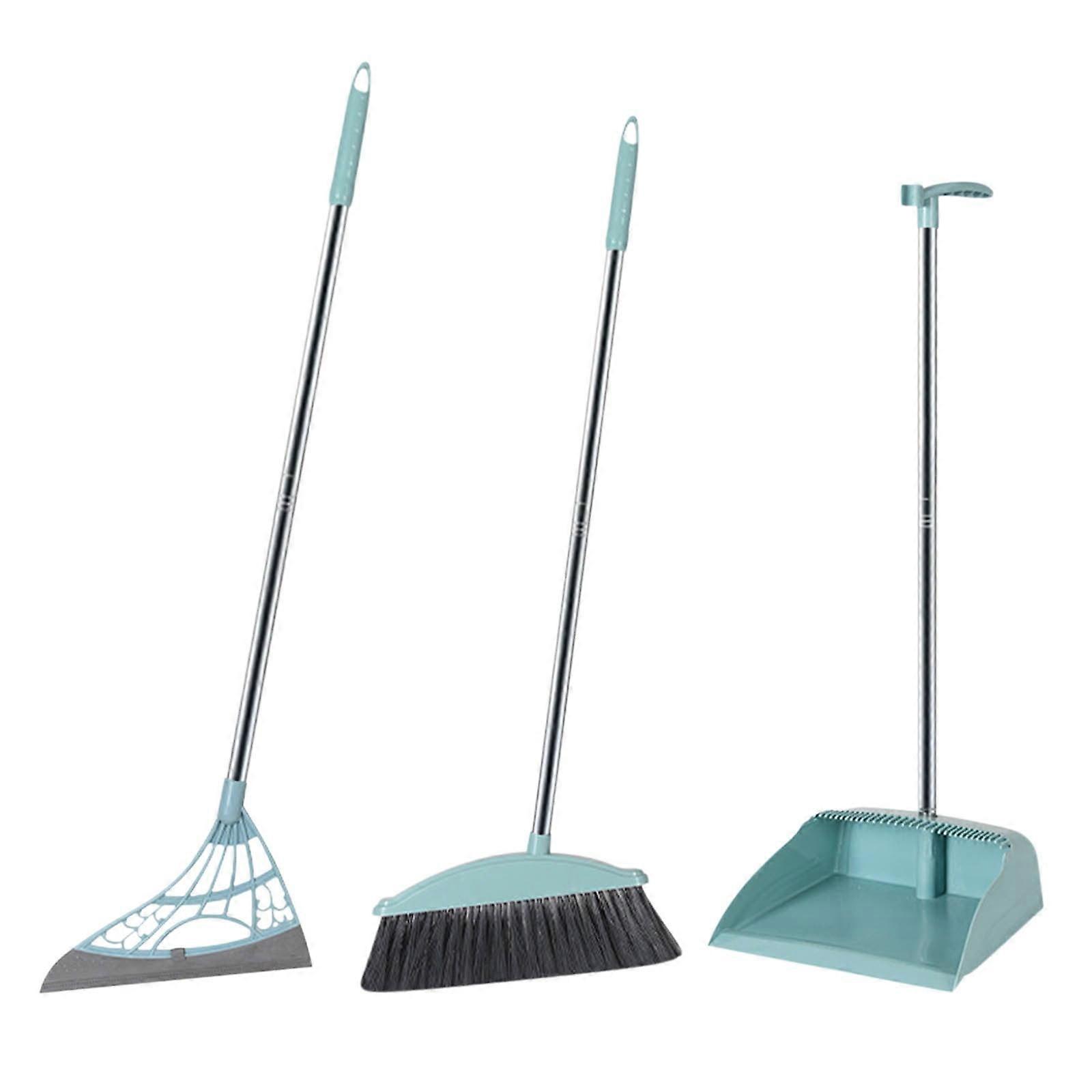 YATLTE Broom with Dustpan Combo Set, Windproof Stand Up Dustpan & Broom Set, Upgrade Compatible with Home Kitchen Office Lobby
