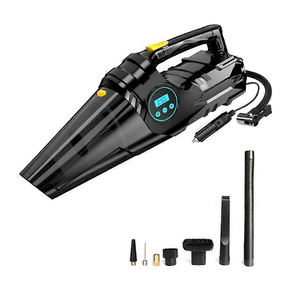 4-in-1 150PSI AutoStop Tire Inflator: 12V Digital Pump with TPMS Dust Cleaner & LED Light for Vehicles