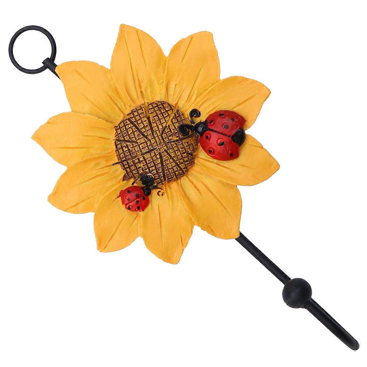 Decorative Daisy Resin Wall Hooks for Keys 12Pcs Yellow Hooks