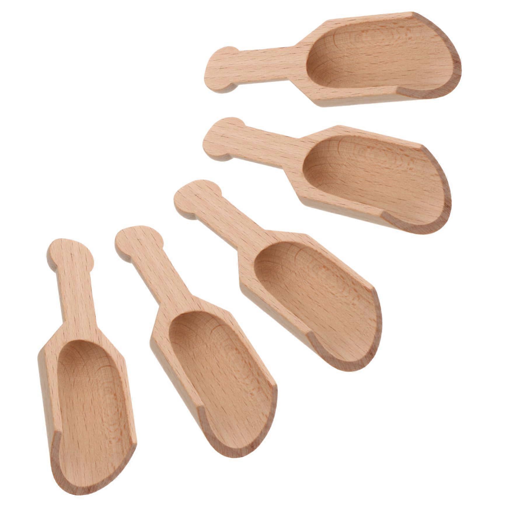 5pcs Wooden Measuring Spoons for Bath Salts and Tea – Durable Eco Friendly Portion Control
