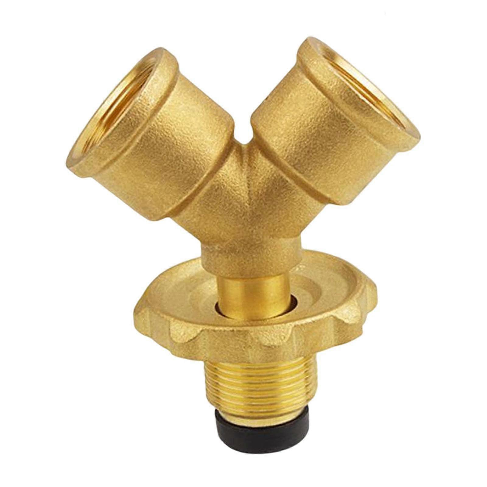 Propane Splitter Adapter with Shutoff Valve, Durable Copper 2 Way Y Splitter for Grill and Stove