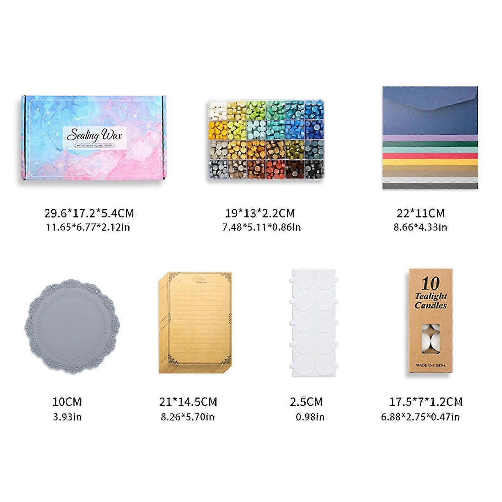 مجموعة ختم الشمع 24 حبات ختم الشمع الملون لبطاقات التقدير ، غلاف الهدايا ، مغلف الختم ، زينة العبوة