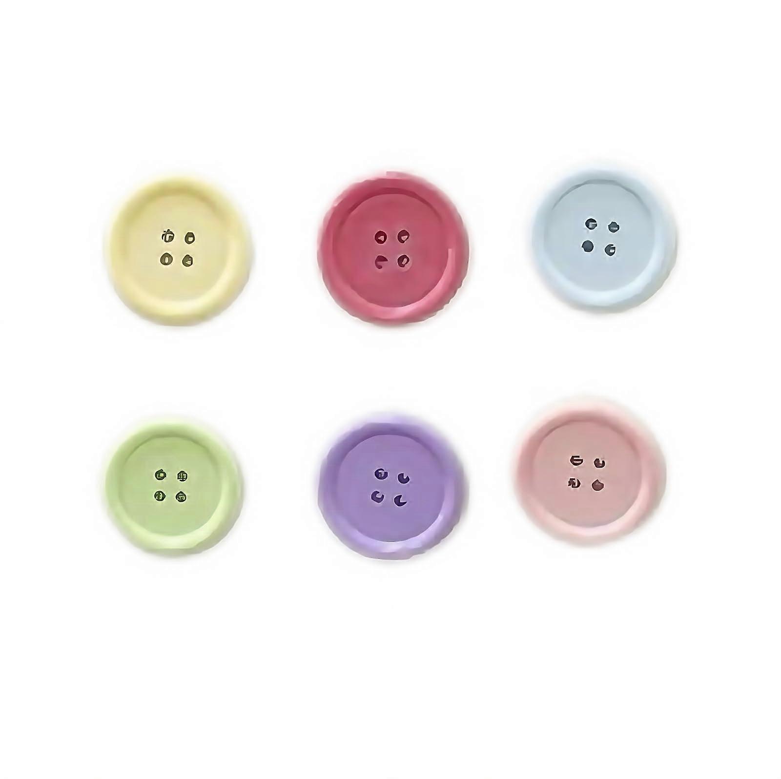 Refrigerator Magnets Set, Colorful 6Color Resin Buttons, Strong Hold for Fridge Whiteboard