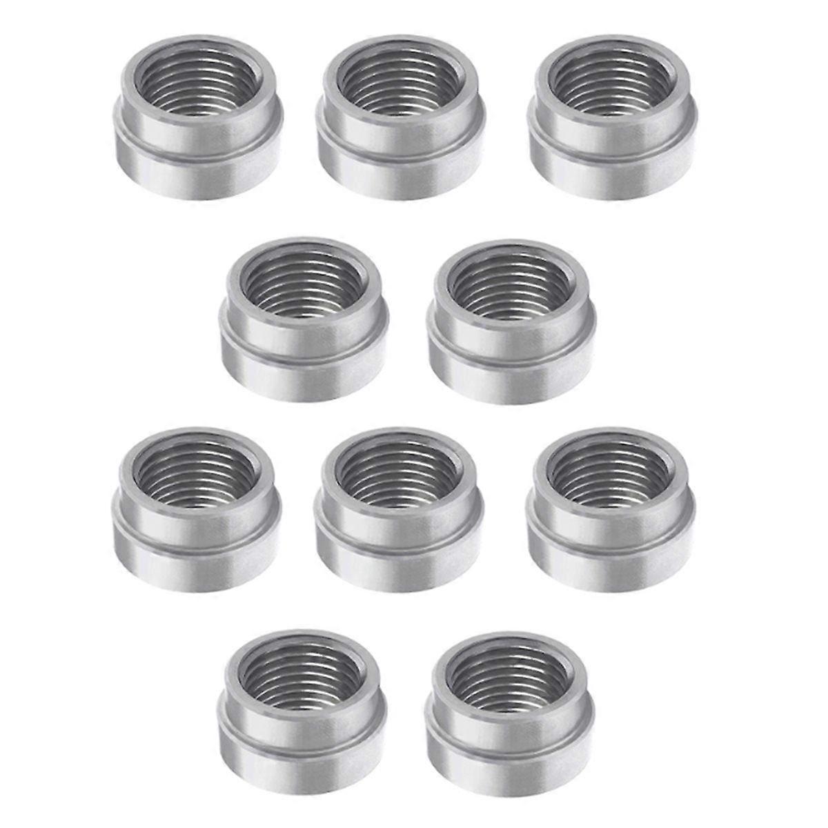 10 Pcs M18x1.5 O2 Oxygen Sensor Weld on Bung Plug Stepped Nut Cap Kit for Sensor Oxygen Sensor