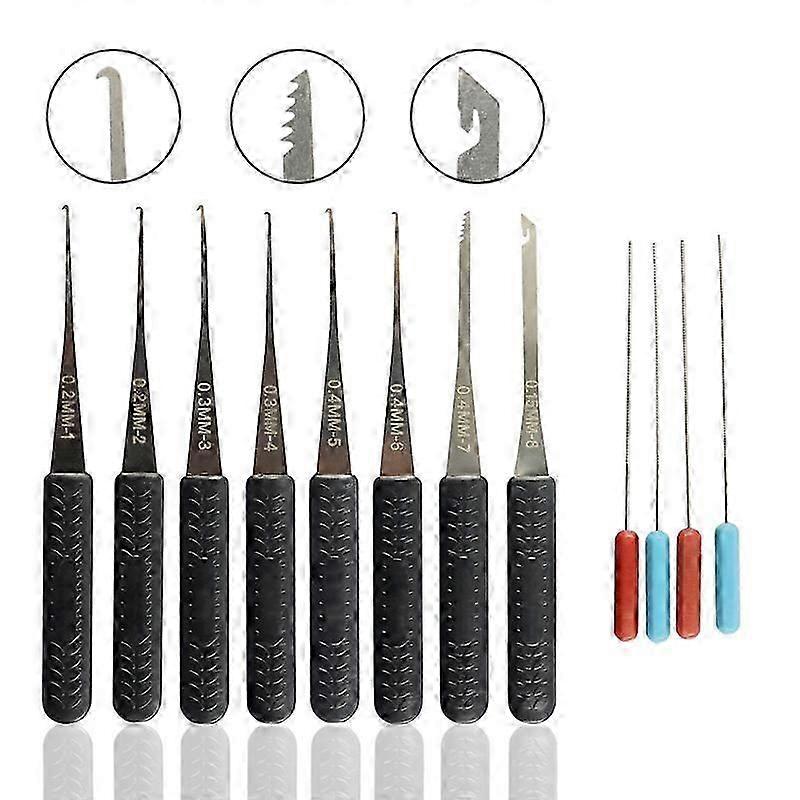12PCS Broken Key Extractor Kit Lock Removal Tool Set Hooks Needles for Locksmith