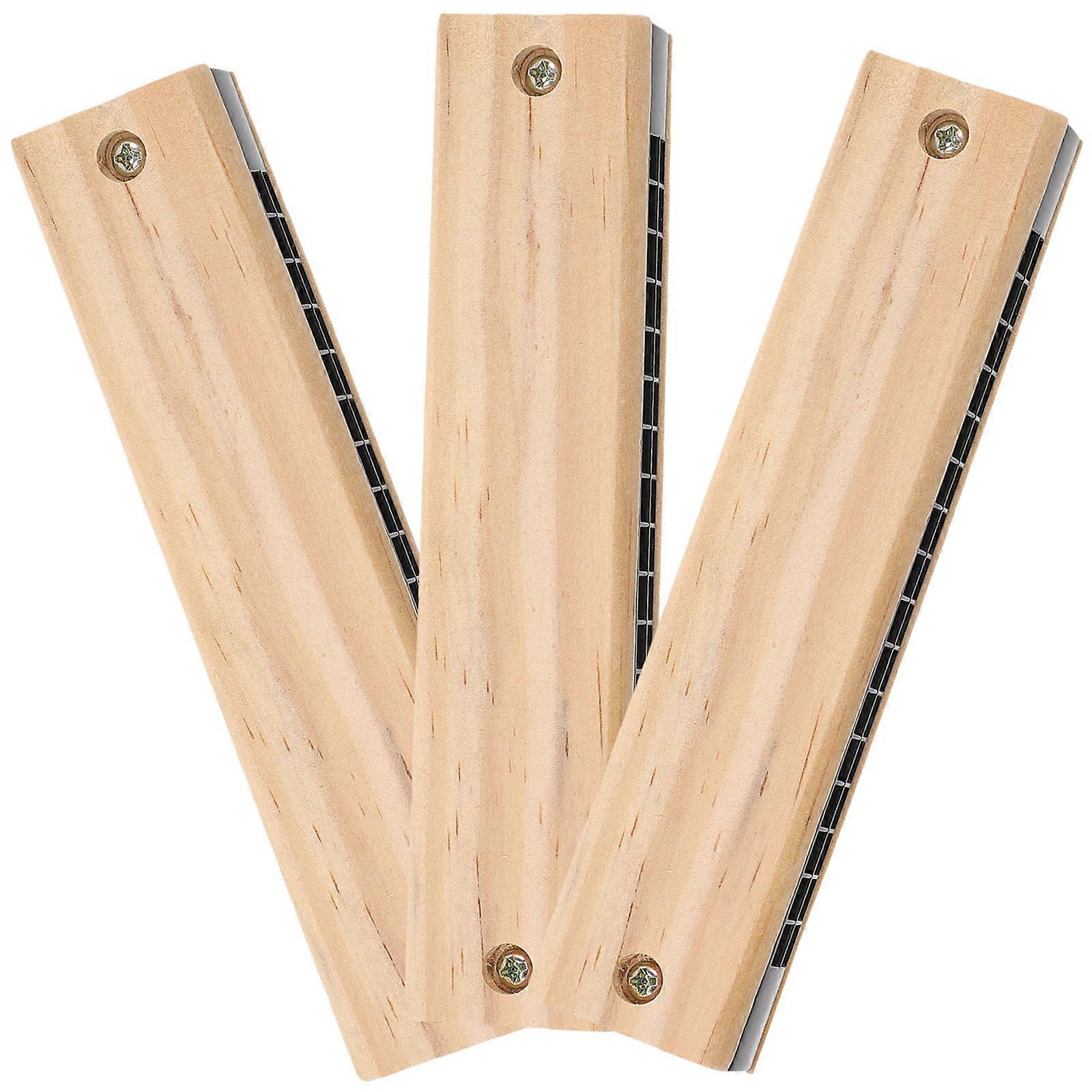 Harmonicas Kids Harmonicas for Learning with 3Pcs Wooden Musical Instruments