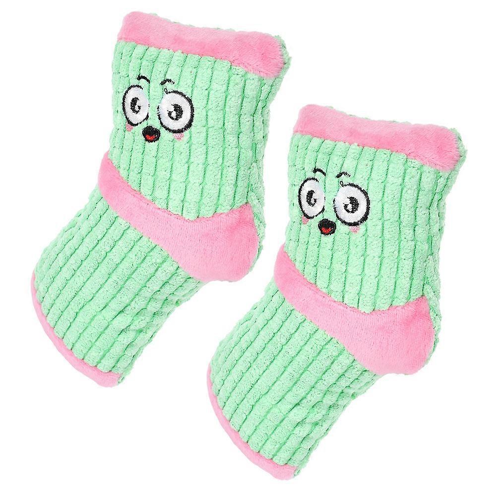 Dog Interactive Toy Plush Chew Toy for Teeth Cleaning 2Pcs Sock Shape