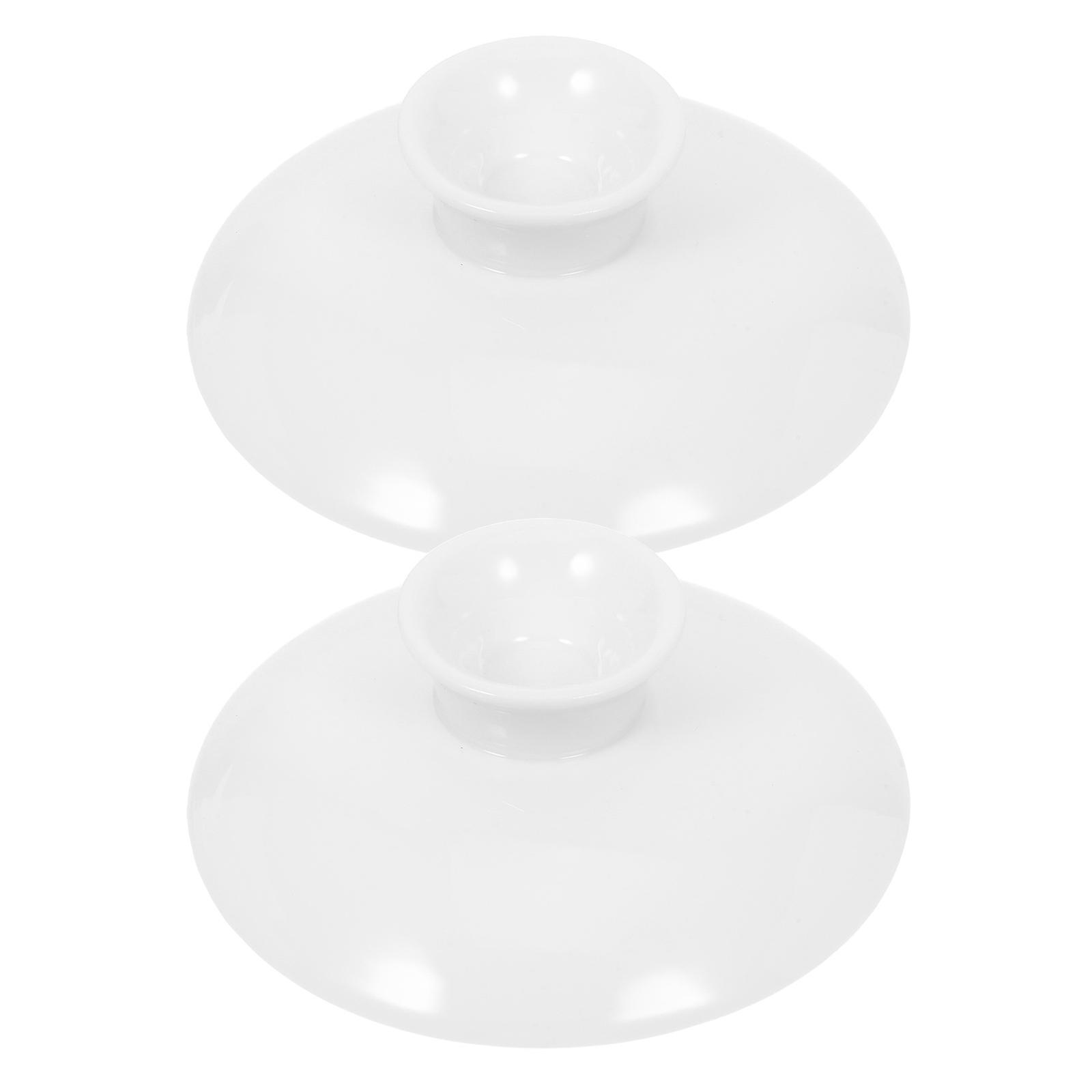 Universal Ceramic Tea Lid Replacement for 2Pcs White Teapot Covers