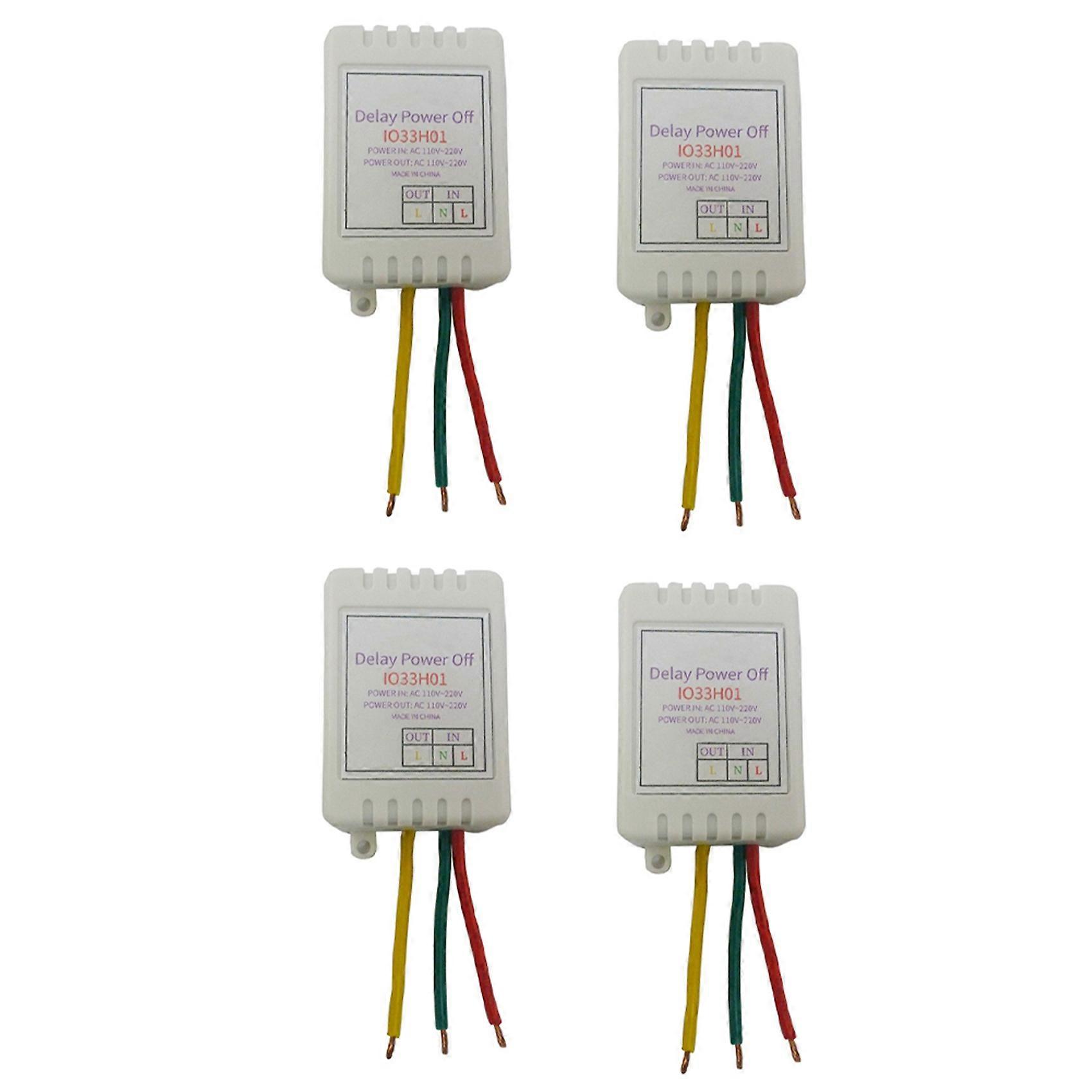 4X 1-480Min Timer Adjustable Disconnect Delay Controller AC110V 220V Power-on Delay OFF Relay Switch 7A Voltage Output B