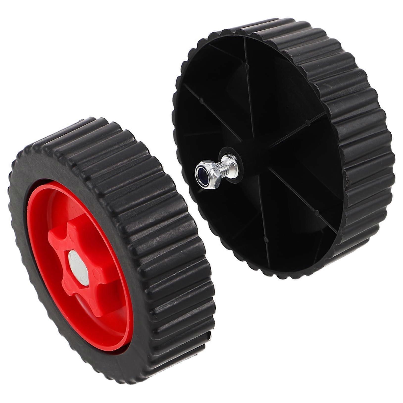 2pcs Lawn Mower Support Wheels Enhanced Stability Easy Install Detachable Design for Outdoor Use