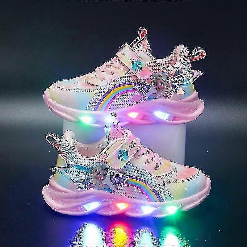 Cartoon Frozen Birthday Gifts Girls Casual Shoes Led Light Sneakers Elsa Princess Shoes Baby Toddler Girls Sneakers 2025